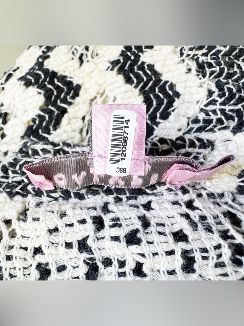 Calypso St. Barth Black and White Zigzag Crochet Minidress - Picture 14 of 16